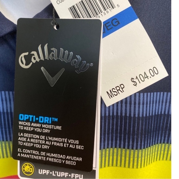 Callaway Golf Dress Rainbow Gradient Opti-Dri Size XL NEW - Picture 7 of 11